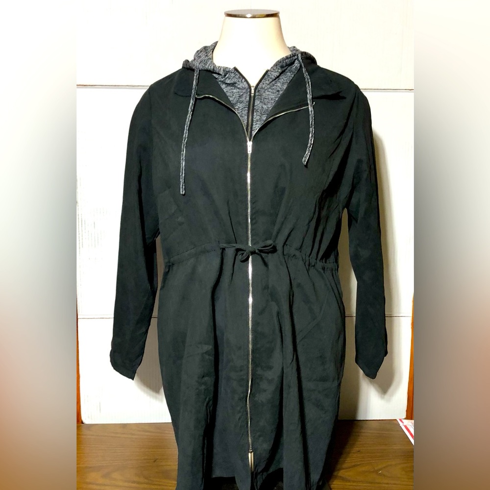 Spring jacket no name ladies 4x double layer look. Hooded, 2 zipper fron…